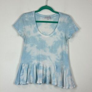 Day Dreamer Tie Dye Peplum Short Sleeve Top Sz XS Beach